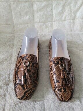 Tassel Snake-Print Loafers in Brown Size 9 Parfois Shoes